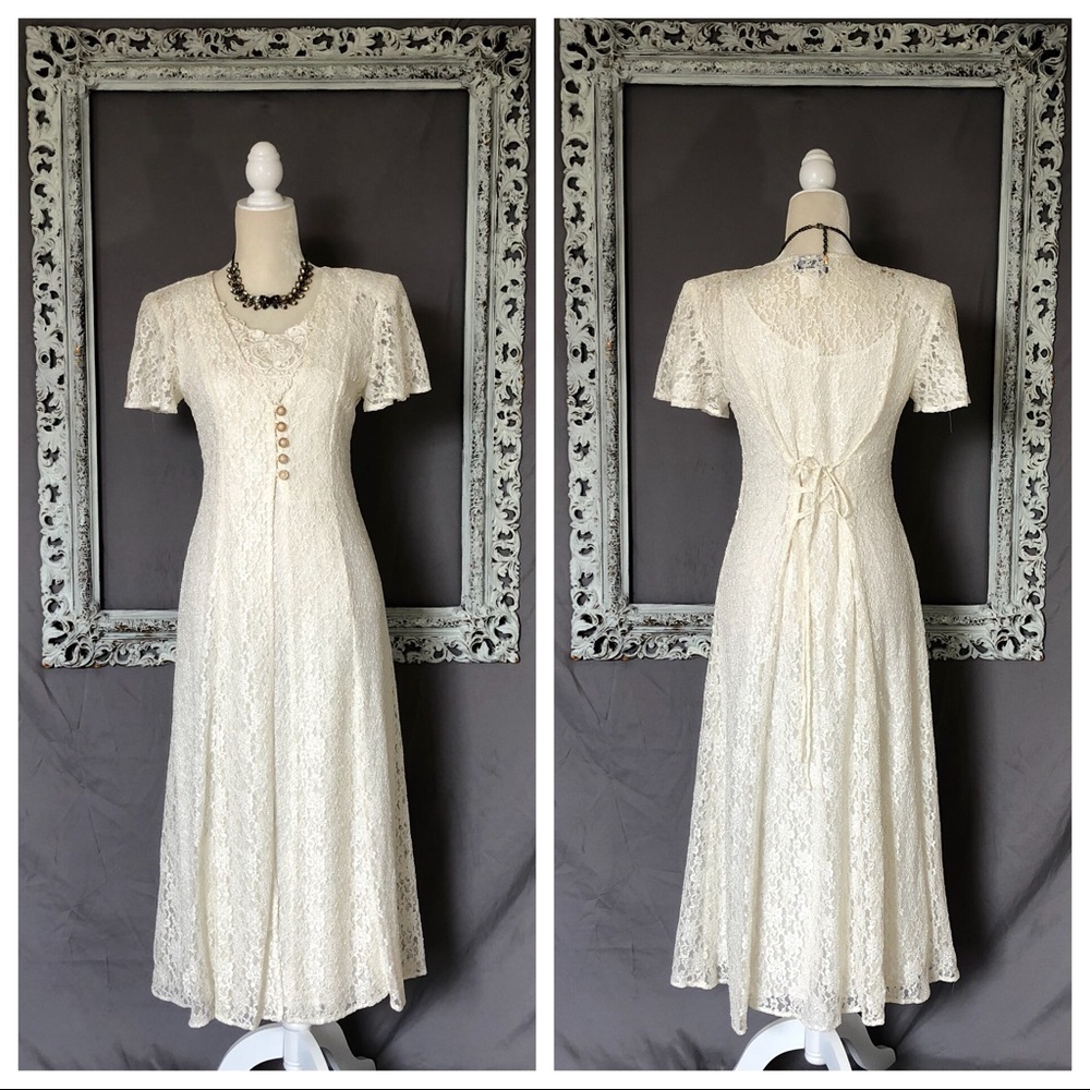 VINTAGE Dawn Joy Fashions Lace Dress